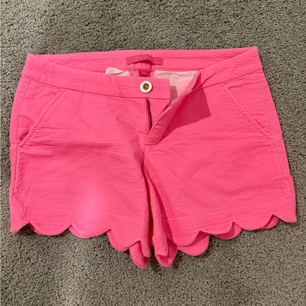 Lilly Pulitzer Pink High Waist Scalloped Shorts